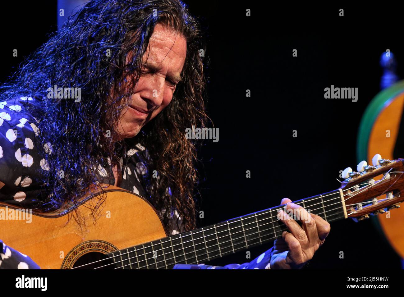 April 19, 2022: 20 April 2022 (Malaga) Guitarist Tomatito with the  spectacle Sexteto, at the Cervantes Theatre in Malaga, which has become a  soloist of maximum relevance in the field of flamenco