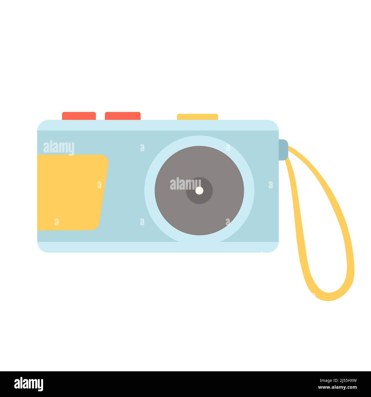 Summer colorful camera and flat design vector Stock Vector