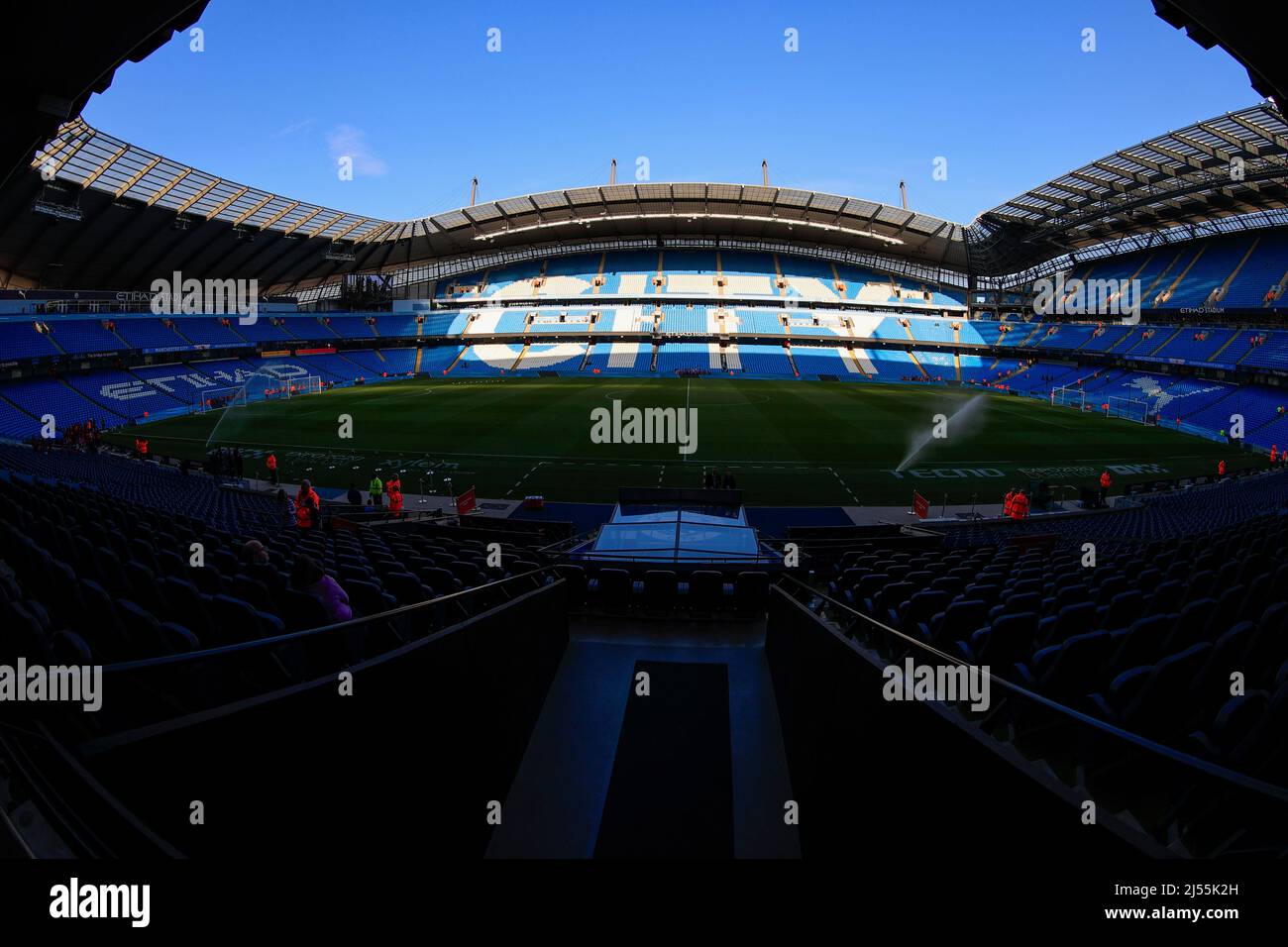 Interior view of the Etihad stadium Stock Photo Alamy