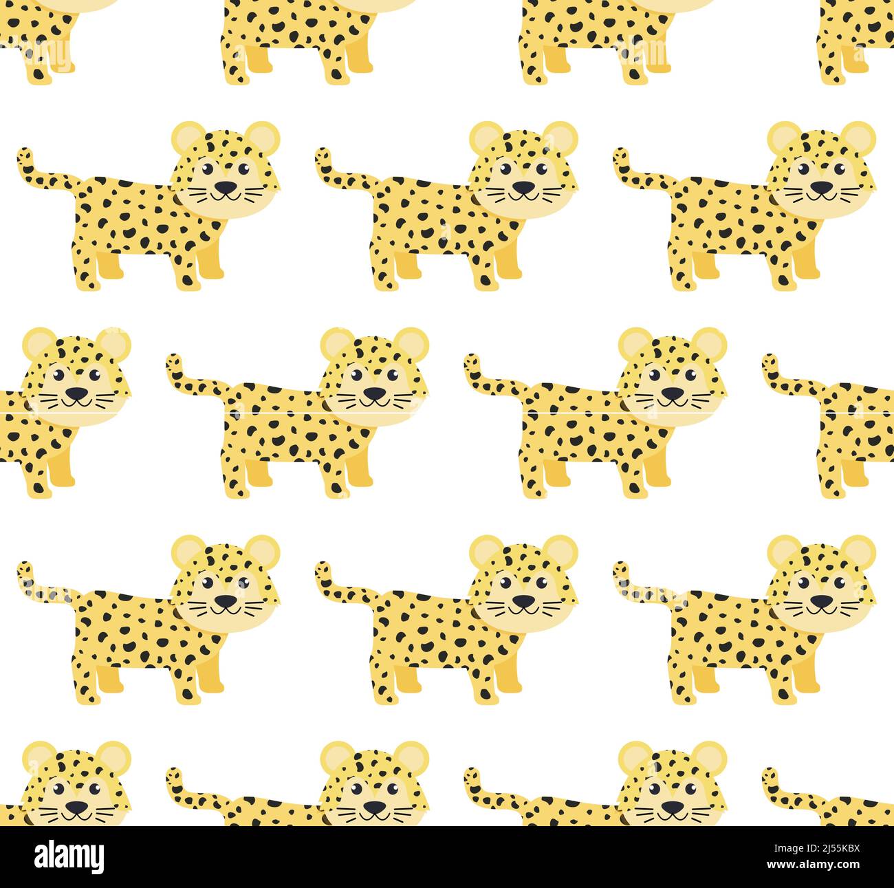 Seamless pattern in leopards. Vector illustration in a flat style. Eps 10 Stock Vector