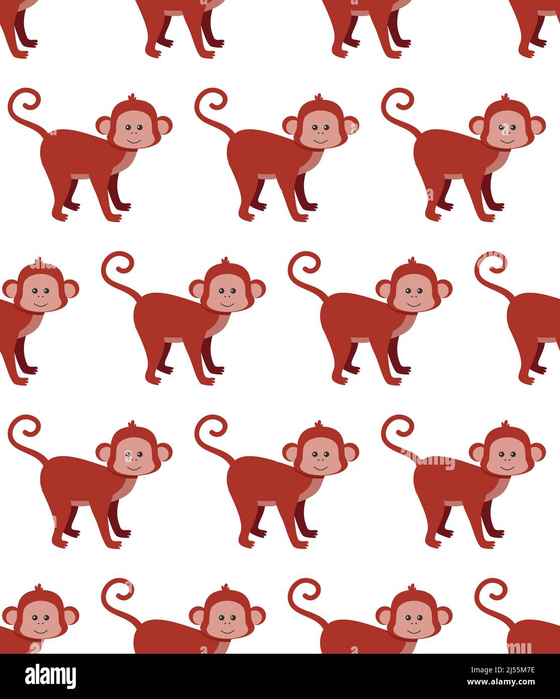Monkeys seamless pattern. Vector illustration in a flat style. Eps 10 Stock Vector