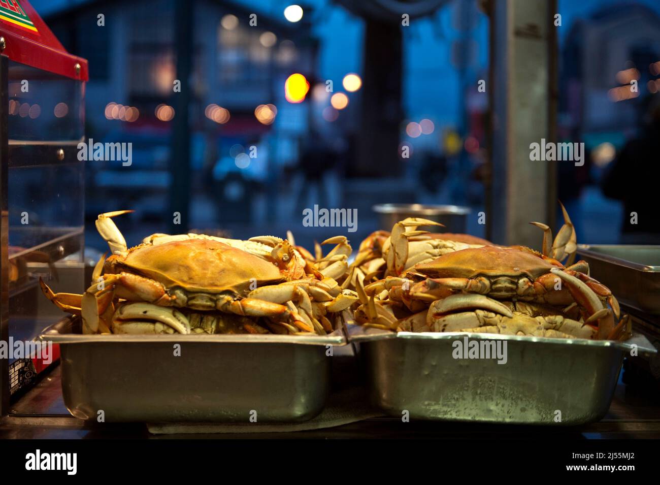 Dungeness crab steamed and for sale on San Francisco's fisherman's