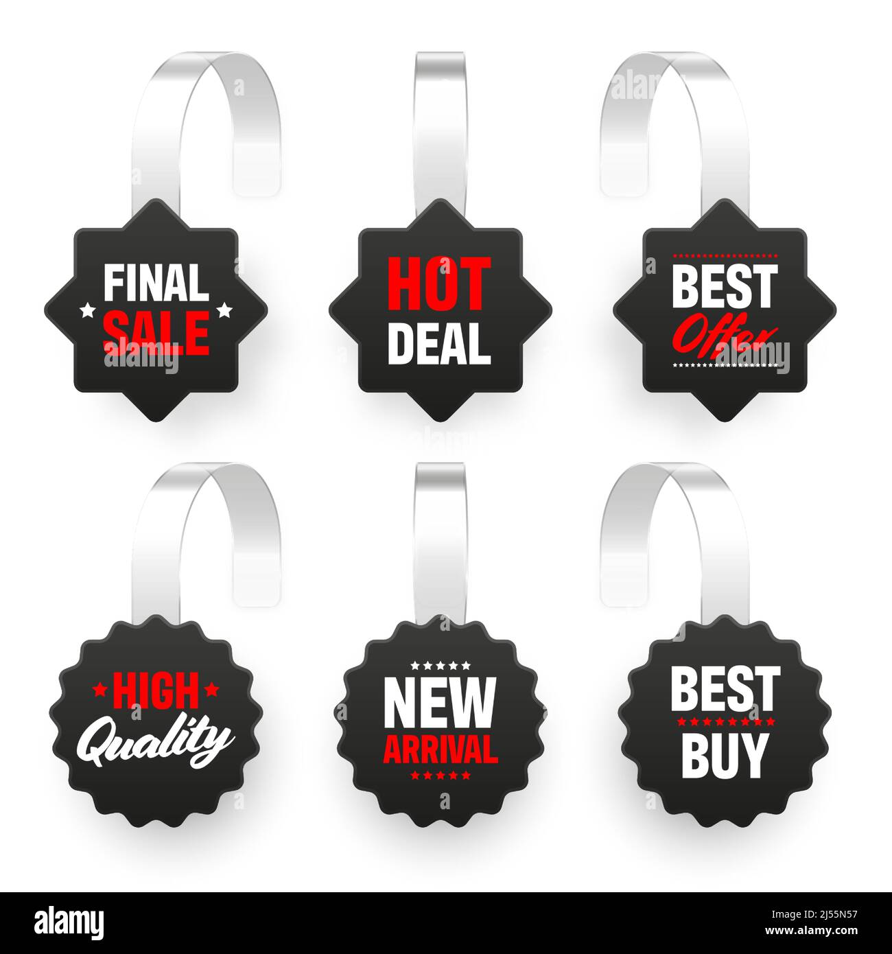 Supermarket promotional wobblers isolated on white background. Realistic  wobbler template for shelf advertising. Sale or discount label with ad text  Stock Vector Image & Art - Alamy