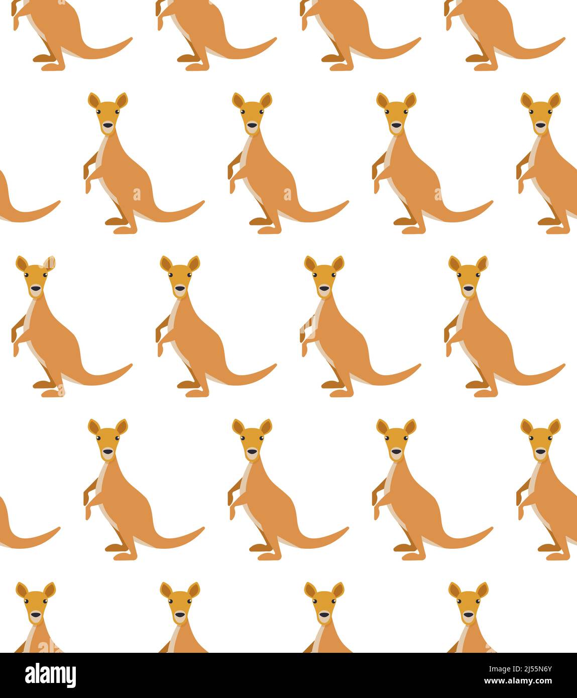 Kangaroo seamless pattern. Vector illustration in a flat style. Eps 10 Stock Vector