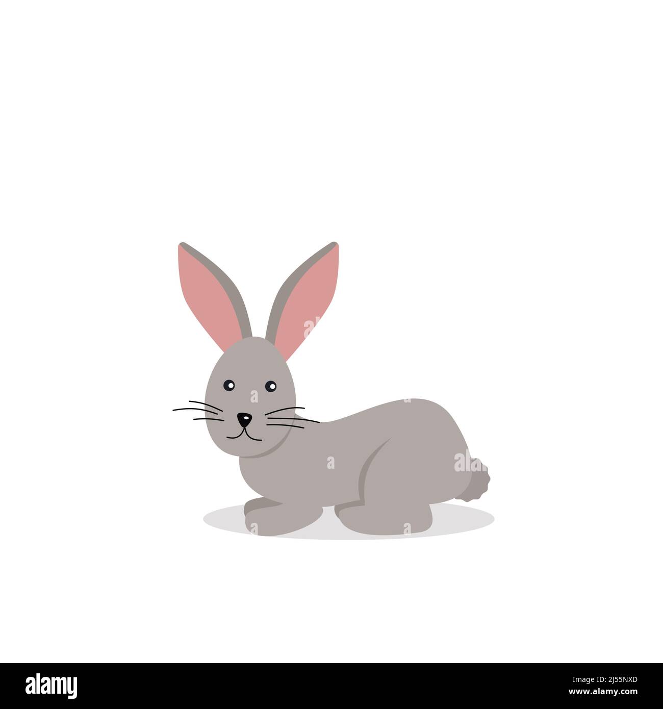 Cute rabbit in flat style isolated on white background Eps 10 Stock ...