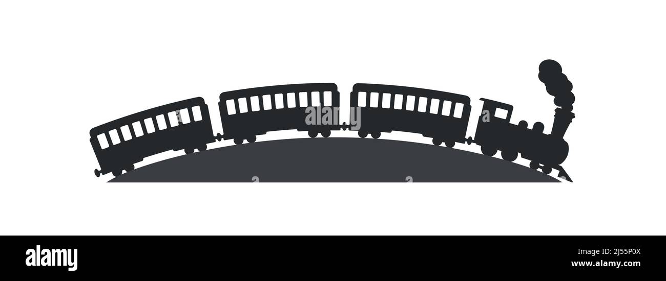 Train Silhouette. Vintage Vector Template Design. Stock Vector