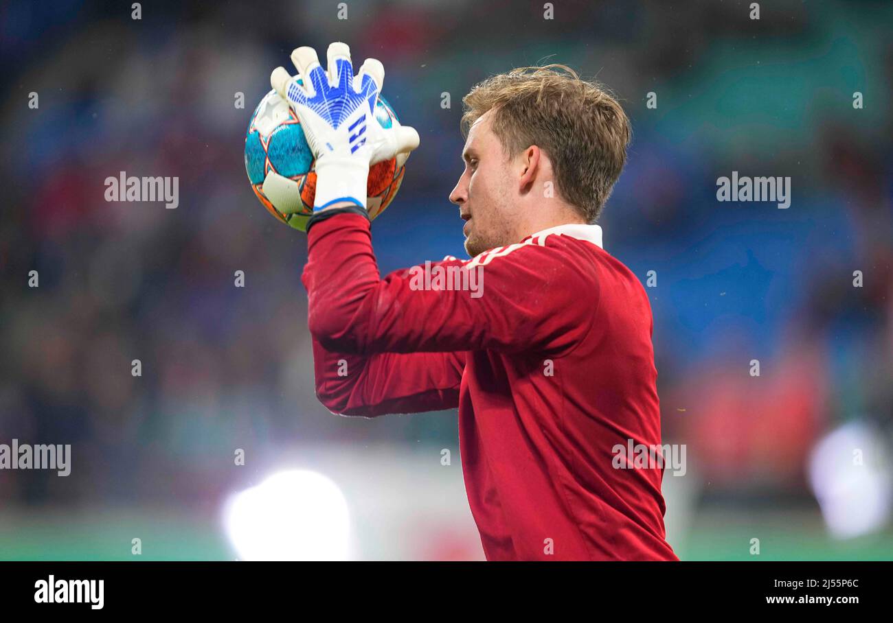 Red Bull Arena, Leipzig, Germany. 20th Apr, 2022. Frederik RÃ¶nnow of Union Berlin before RB Leipzig against FC Union Berlin, DFB-Pokal Semi-final at Red Bull Arena, Leipzig, Germany. Kim Price/CSM/Alamy Live News Stock Photo
