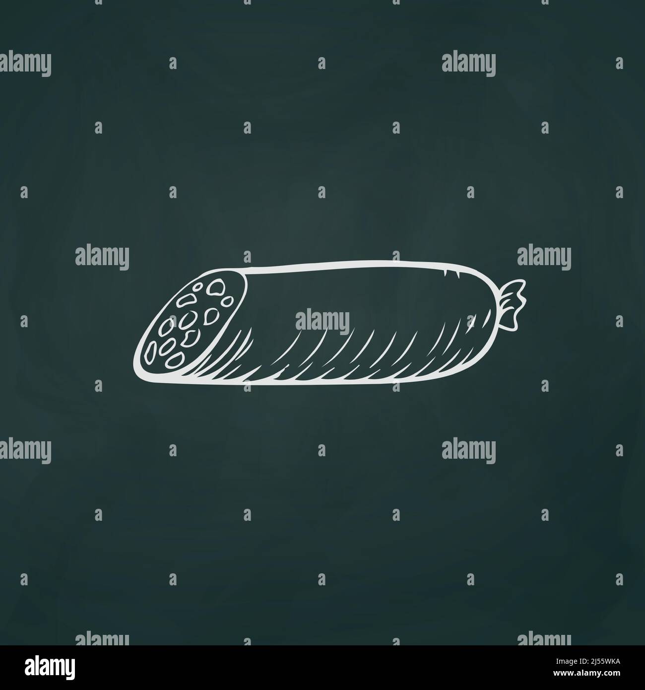 Sausage thin white lines on a textural dark background - Vector illustration Stock Vector