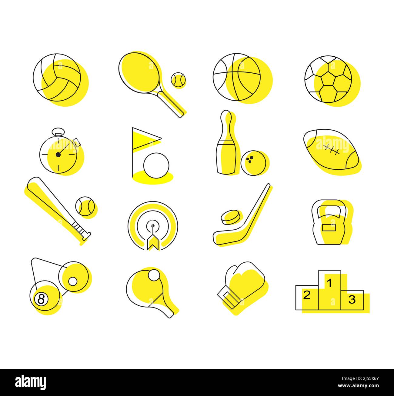 Sports set icons. Flat vector illustration  Stock Vector