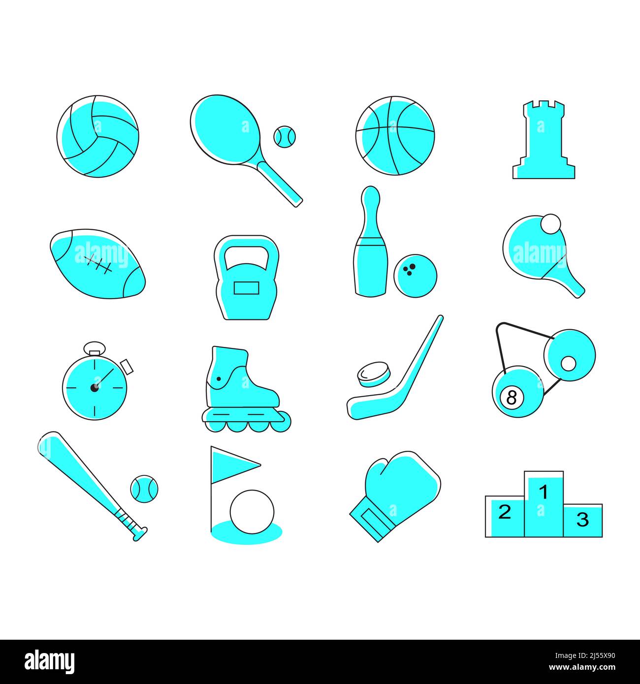 Sports set icons. Flat vector illustration Stock Vector Image & Art - Alamy