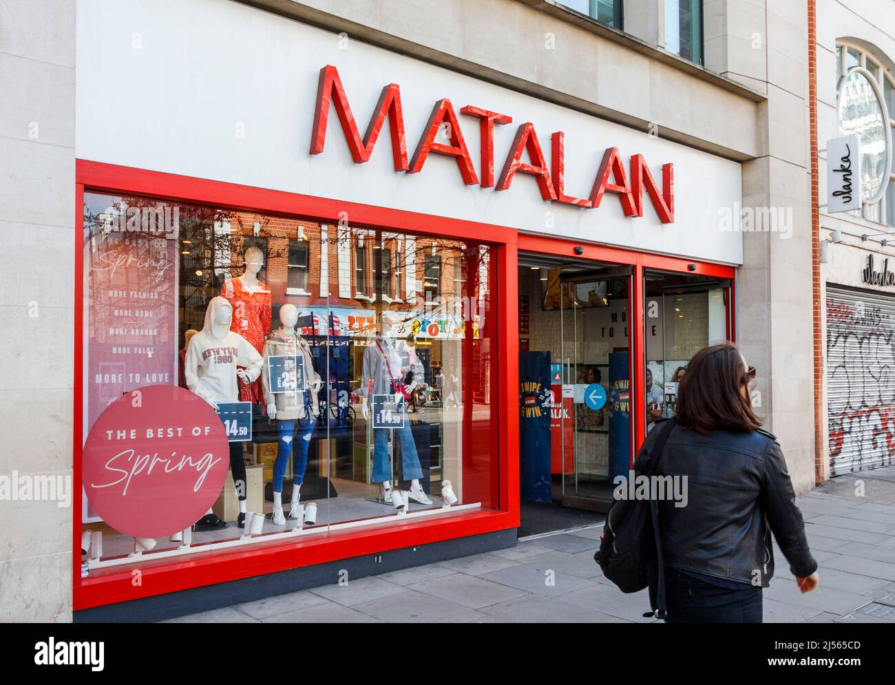A branch of Matalan, a retail clothing and homeware store, on Oxford Street, London, UK Stock Photo