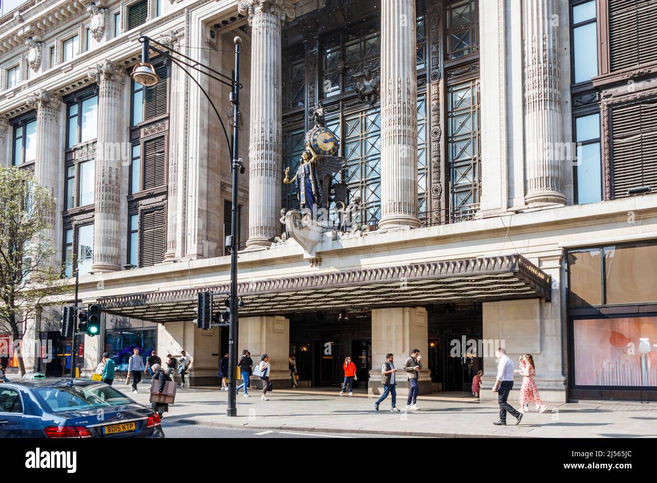 The facade of Selfridges, the famous department store on Oxford Street