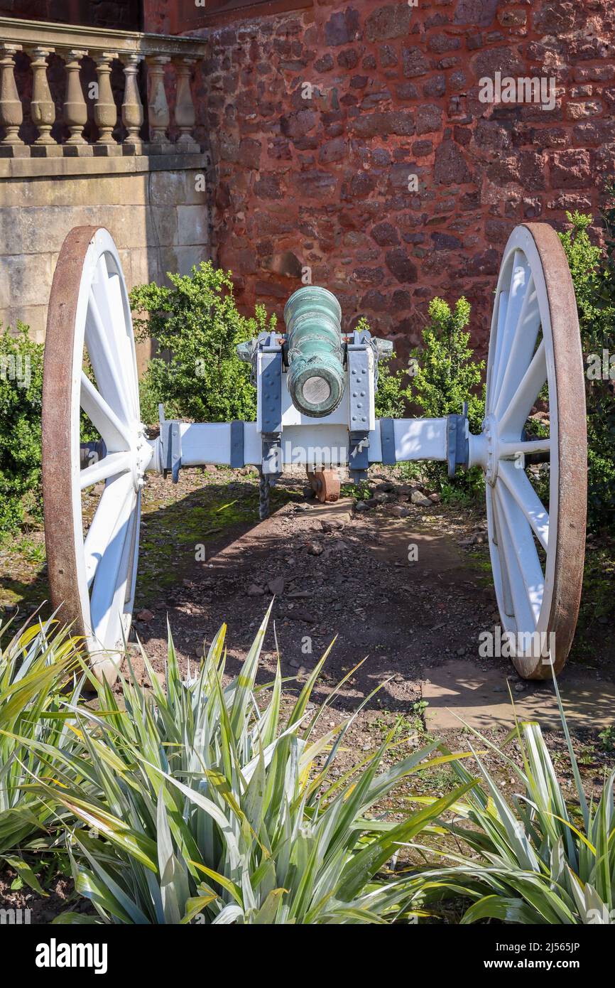 Canon defence weapon at Fortress, Powis Castle and Gardens Stock Photo