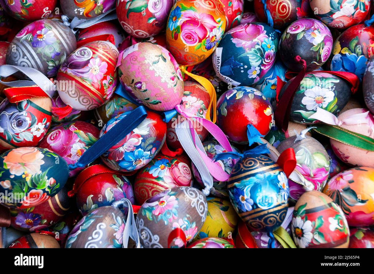 Pysanky, traditional Ukrainian decorated eggs, in Budapest, Hungary