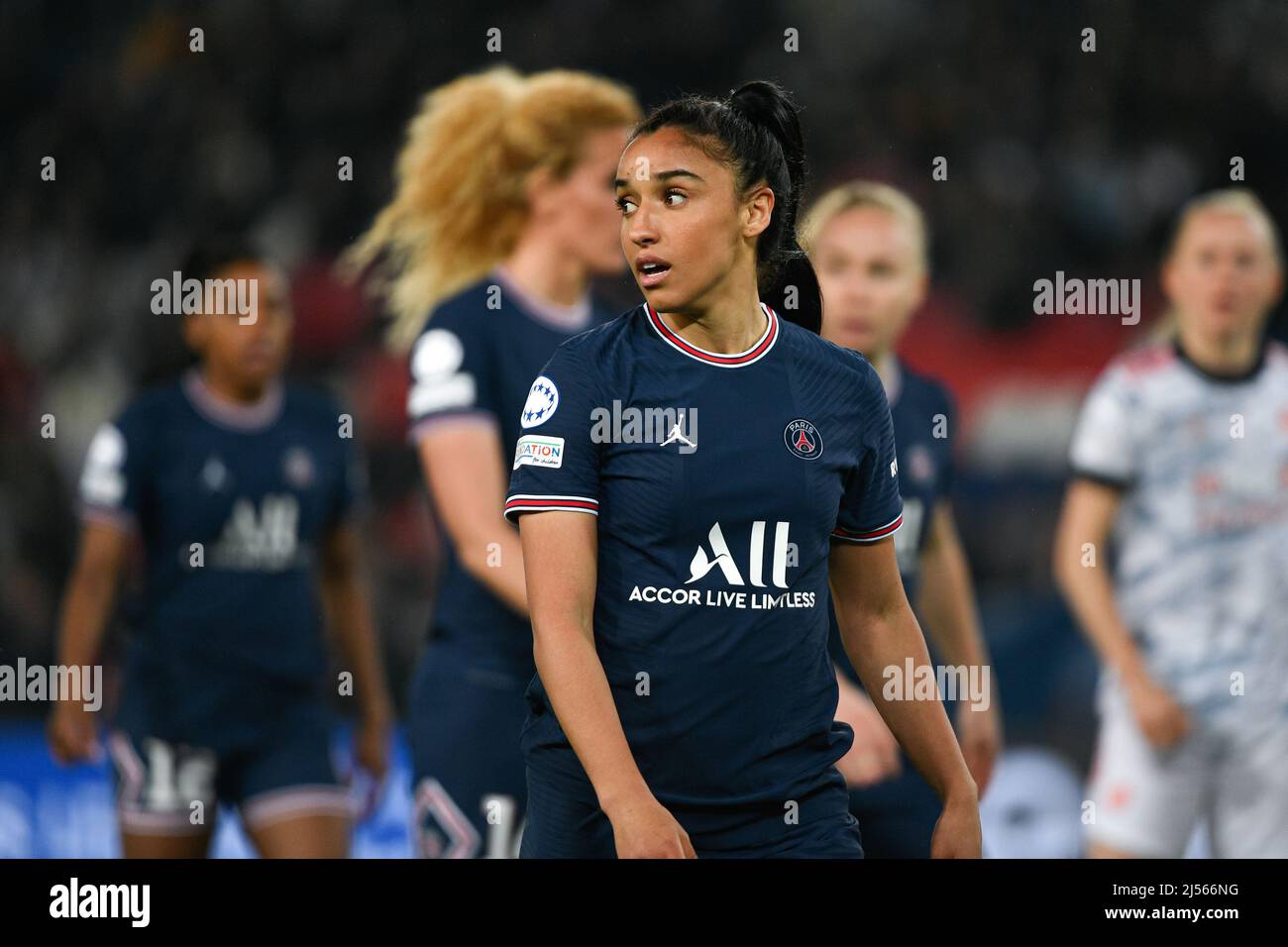 Sakina Karchaoui of PSG during the UEFA Women's Champions League, Quarter- finals, 2nd leg football match between Paris Saint-Germain (PSG) and FC  Baye Stock Photo - Alamy