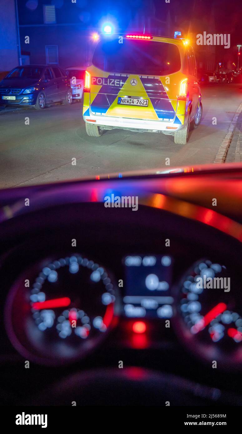 Police check, patrol car, car, NRW, Germany Stock Photo
