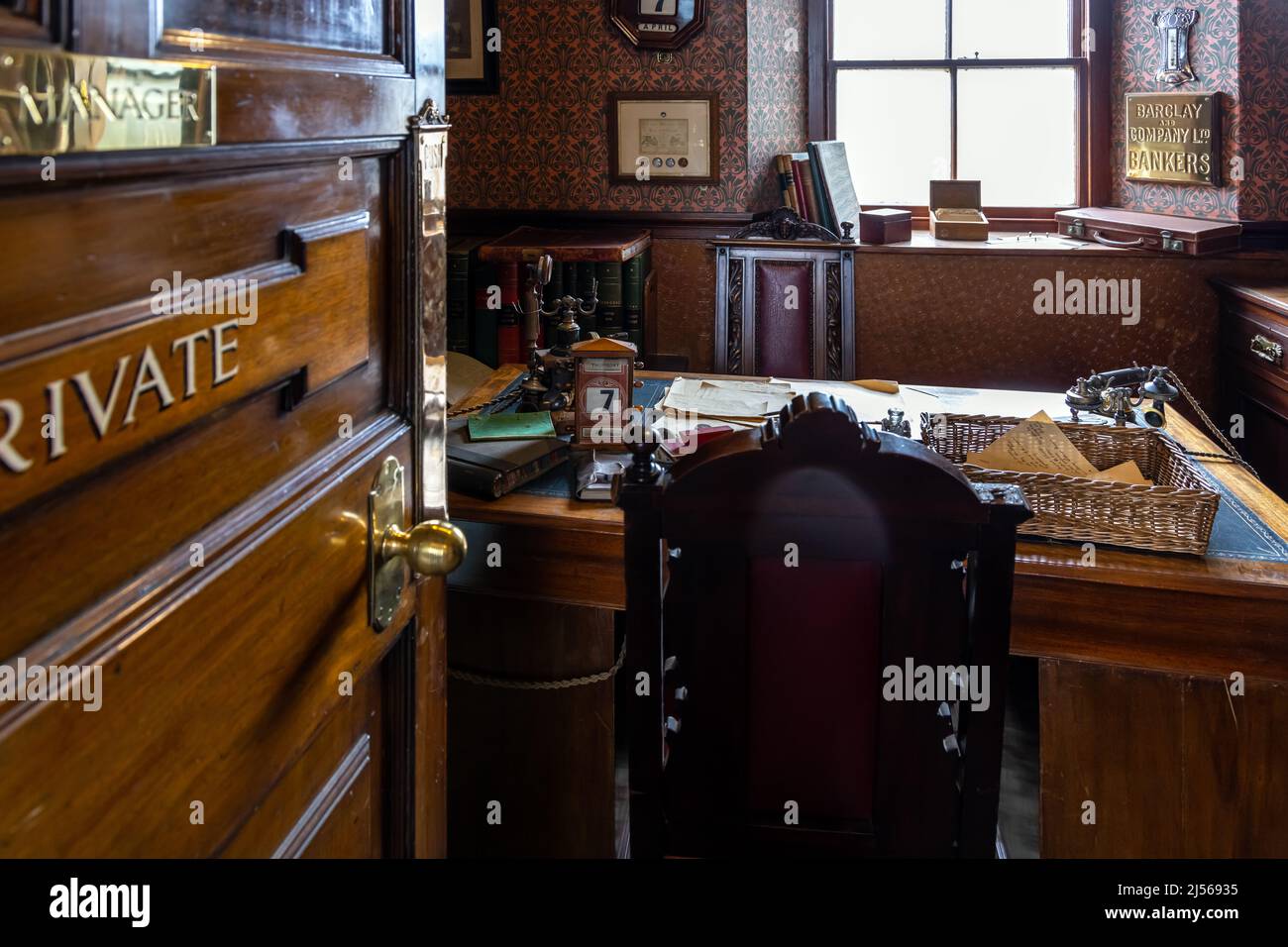 Bank Managers Office at Beamish open air museum, County Durham, England. Stock Photo