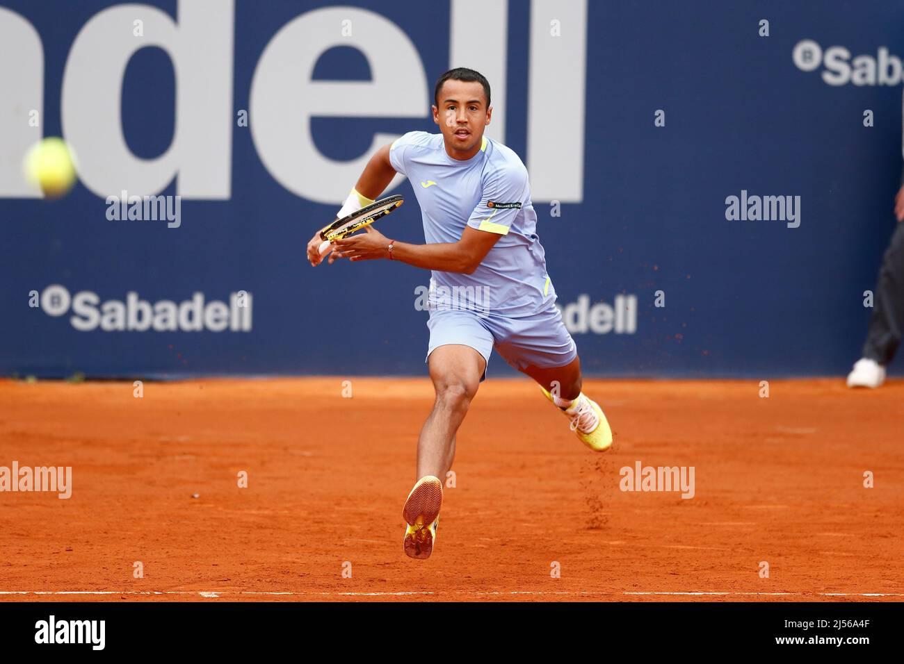 Hugo Dellien (BOL), APRIL20, 2022 - Tennis : Hugo Dellien of Bolivia during  singles 2nd round match against Frances Tiafoe of USA on the Barcelona Open  Banc Sabadell tennis tournament at the