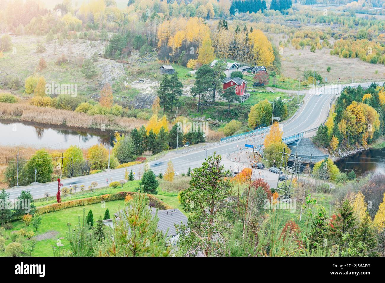 Aerial view autumn countryside hi-res stock photography and images - Alamy