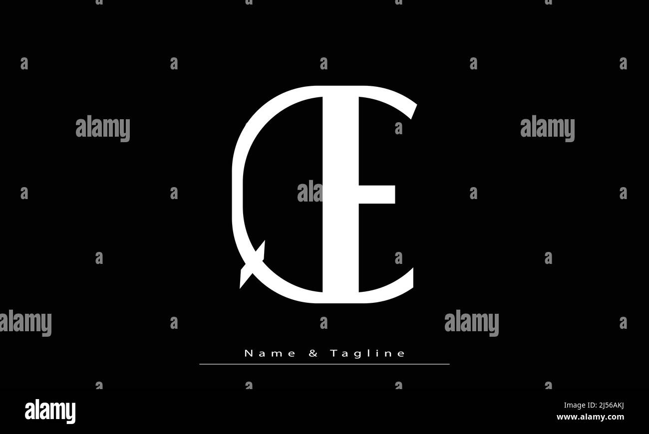 Alphabet letters Initials Monogram logo QE , EQ Stock Vector