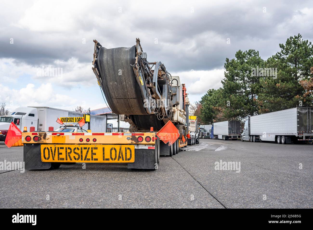 Heavy-duty powerful classic big rig semi truck tractor with oversize ...