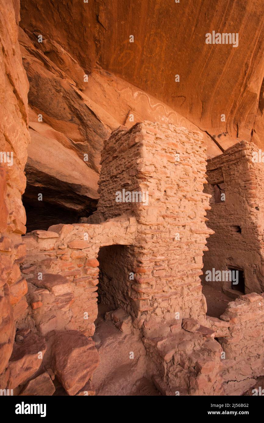 River House Ruin near the San Juan River, Shash Jaa Unit, Bears Ears National Monument, Utah.  This Ancestral Pueblan ruin is about 1000 years old. Stock Photo