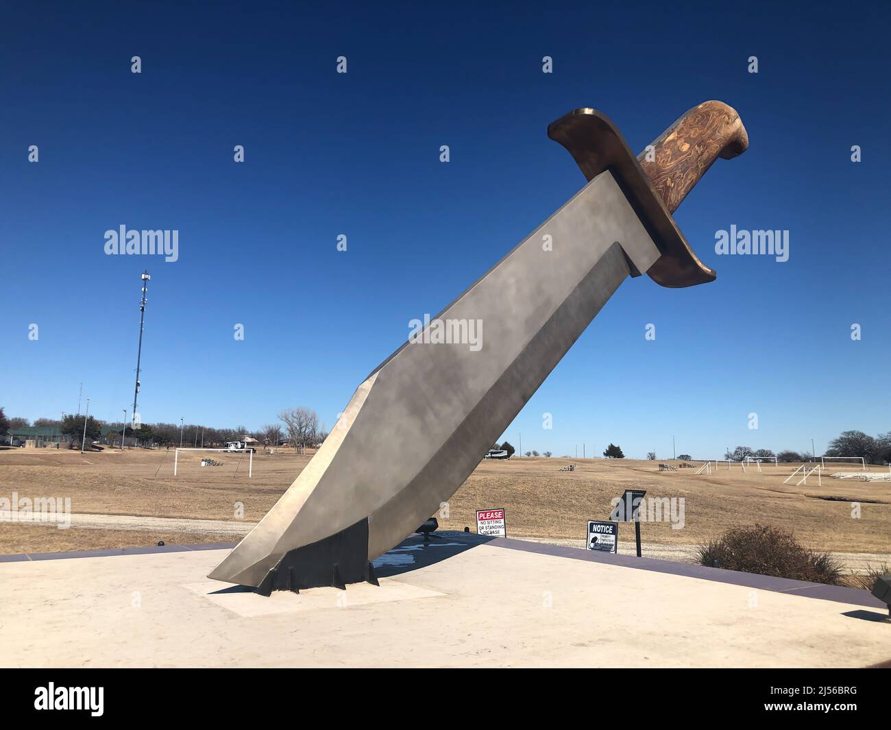 The Bowie Knife Monument in Bowie, Texas, is the world's largest Bowie