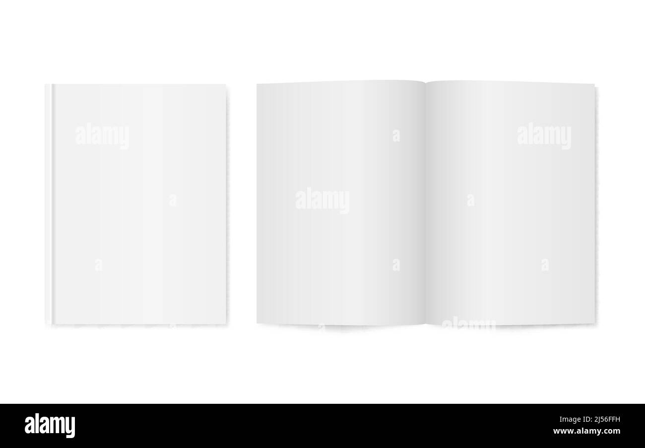 Magazine mockup. Open book isolated. Realistic booklet template on