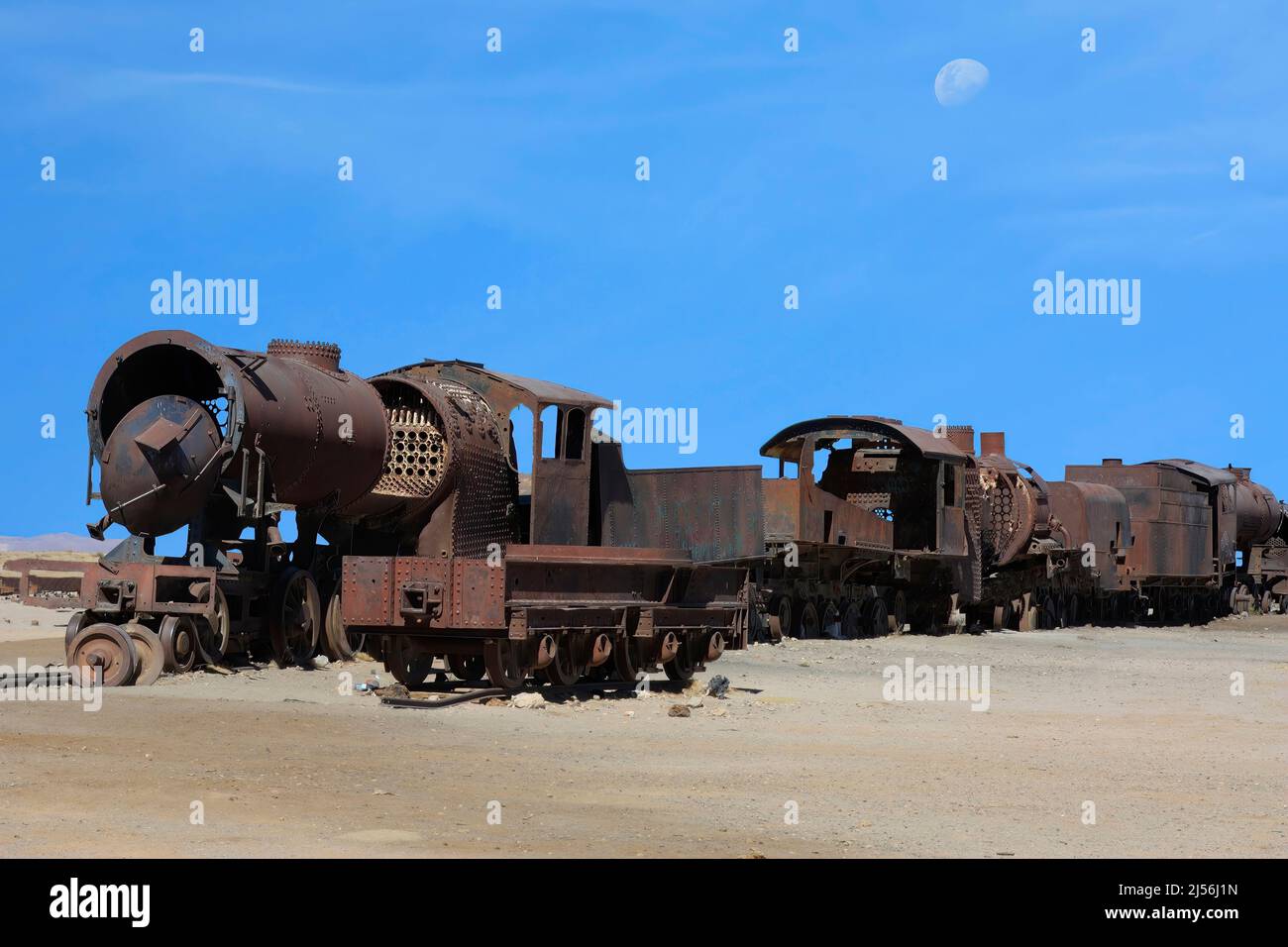 Salar de Uyuni, Bolivia, train grave or cemetery Stock Photo