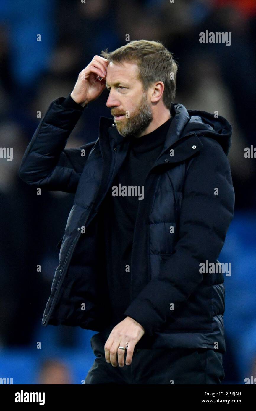 Manchester, UK, 20 April 2022,  Brighton and Hove Albion manager Graham Potter. Picture date: Thursday April 21, 2022. Photo credit should read:   Anthony Devlin/Alamy Live News/Alamy Live News Stock Photo