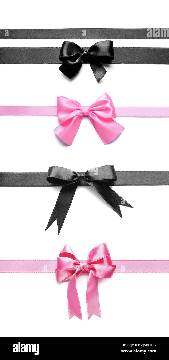 Set beautiful black ribbons hi-res stock photography and images - Alamy