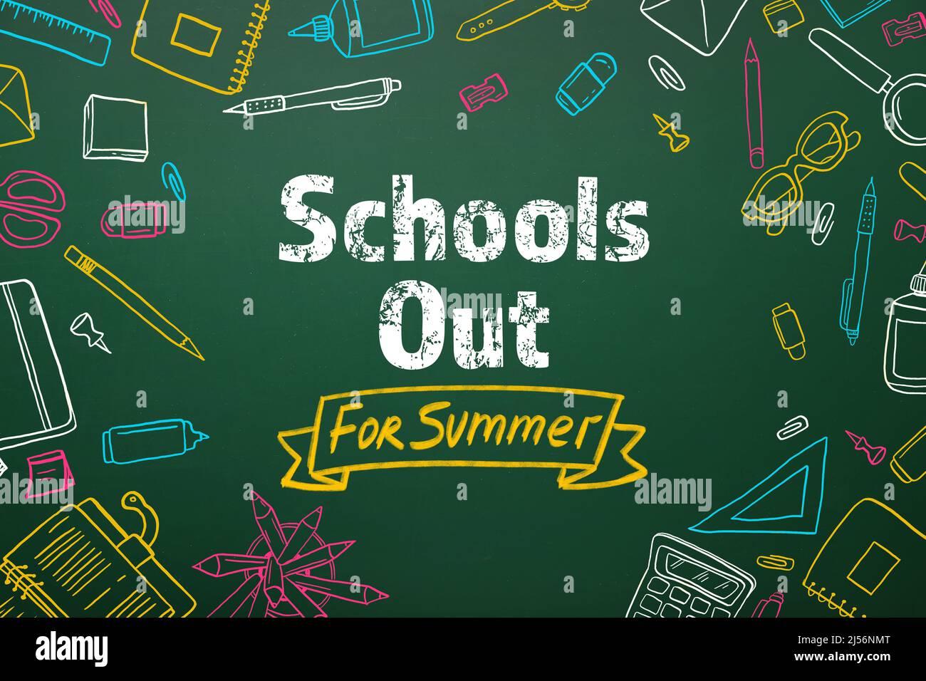 Text SCHOOL'S OUT FOR SUMMER written on chalkboard Stock Photo Alamy