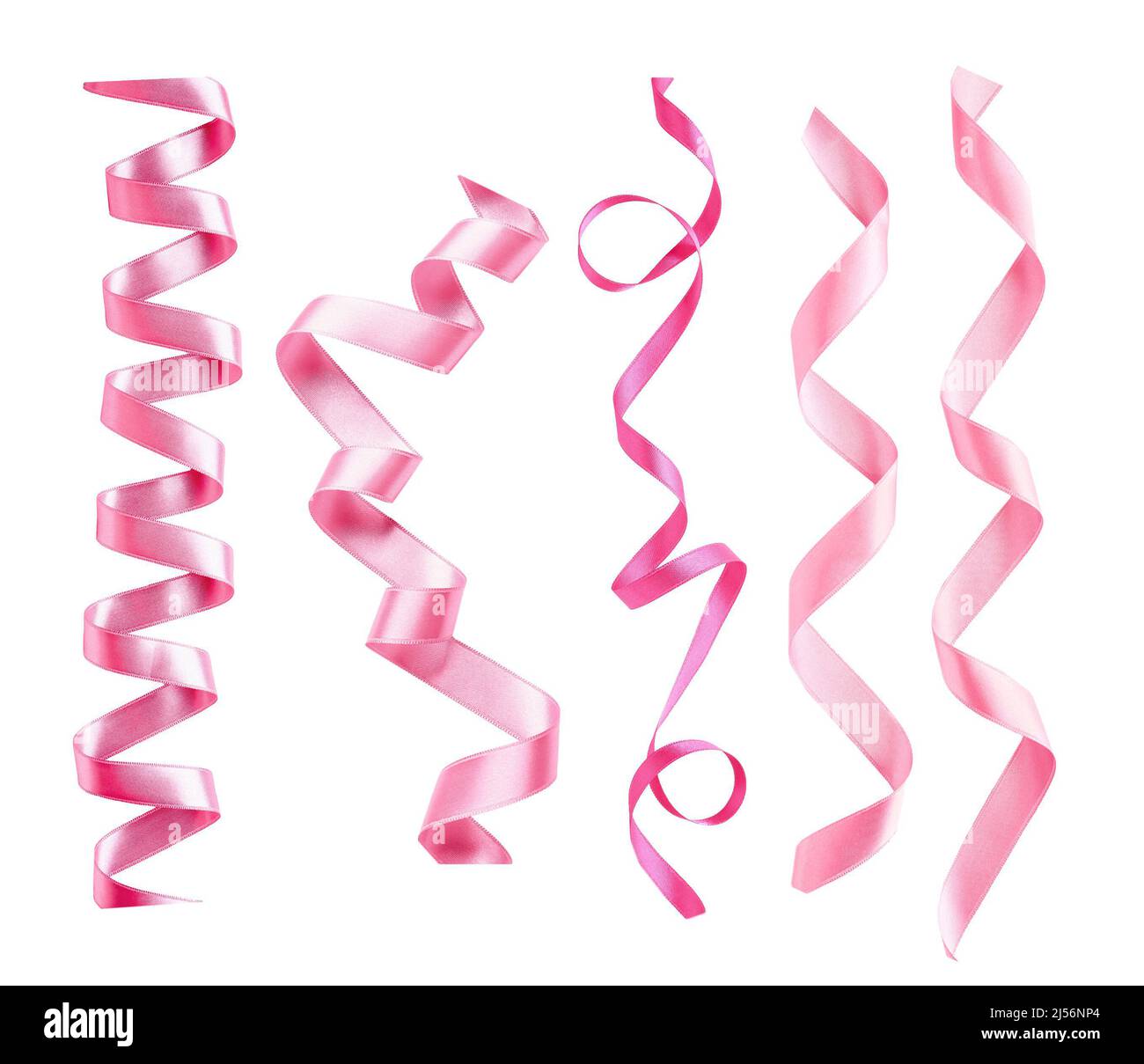 Set of beautiful pink ribbons isolated on white Stock Photo - Alamy