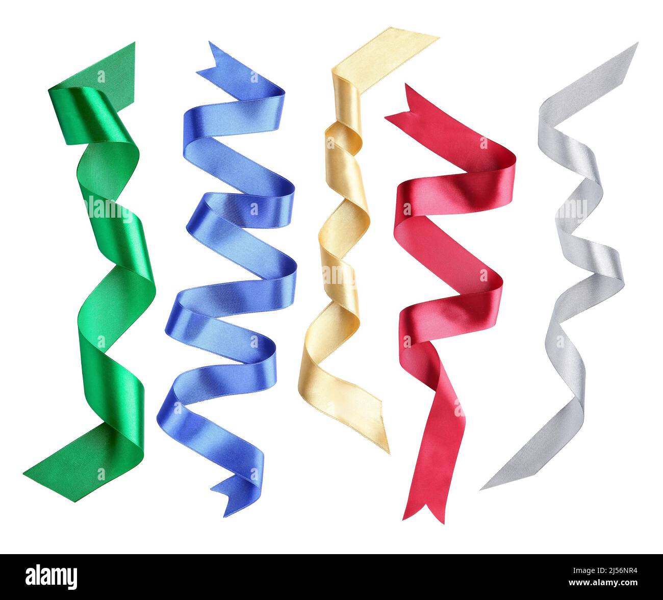 Set of beautiful colorful ribbons isolated on white Stock Photo - Alamy