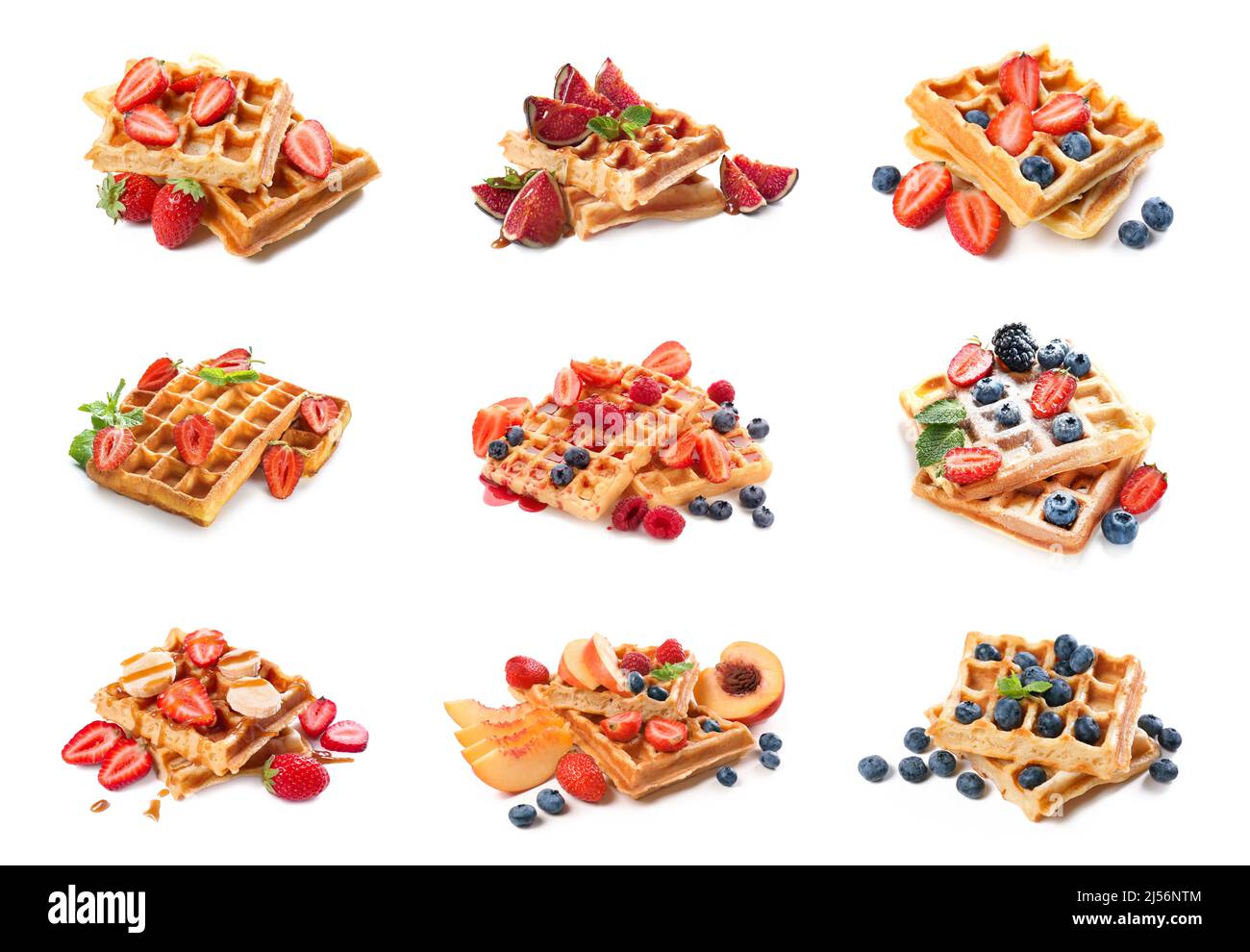 Traditional belgian waffles berries Cut Out Stock Images & Pictures - Alamy