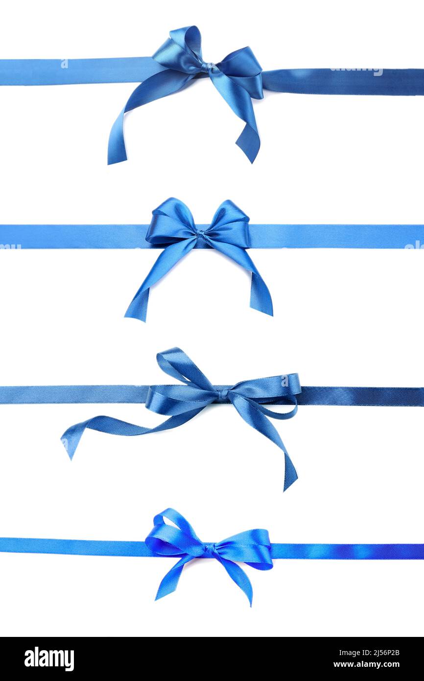 Set blue ribbons ribbon Cut Out Stock Images & Pictures - Alamy