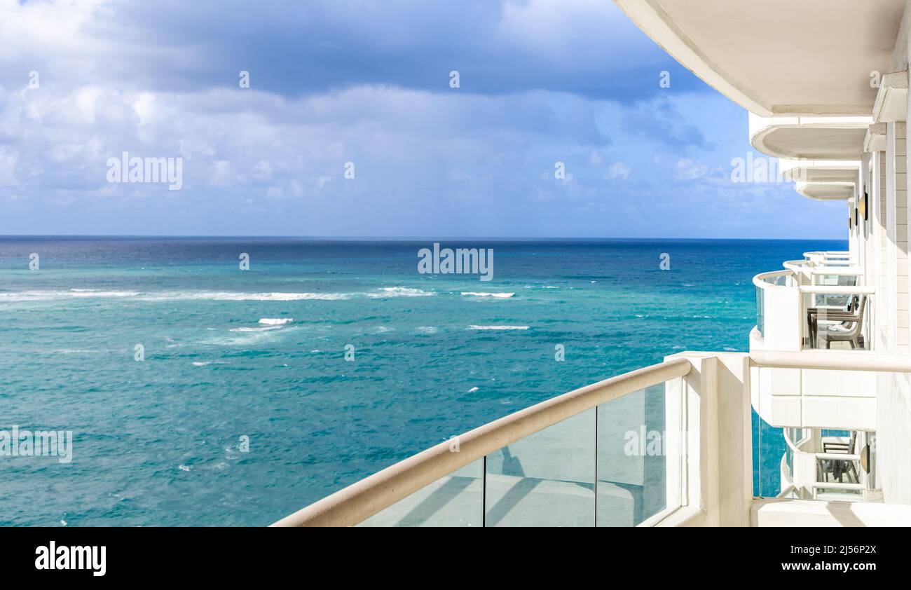 Balconies at the Condado Vanderbilt Hotel in San Juan Puerto Rico Stock Photo