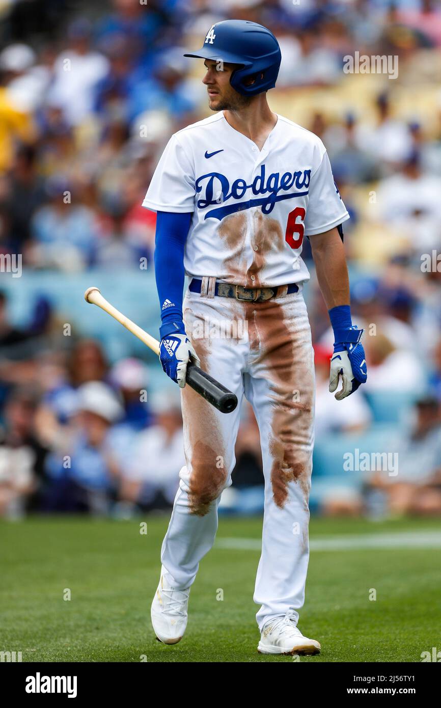 April 9 2022: Los Angeles shortstop Trea Turner (6) before the game with  Los Angels Dodgers and Colorado Rockies held at Coors Field in Denver Co.  David Seelig/Cal Sport Medi(Credit Image Stock