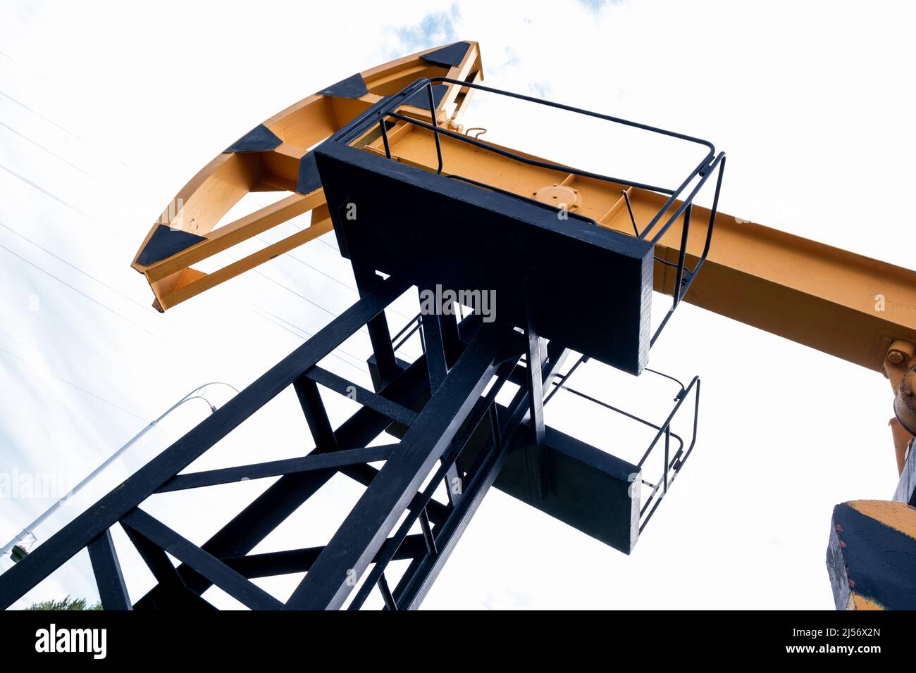 Drilling rig in an oil field. Extraction of oil from underground. Oil