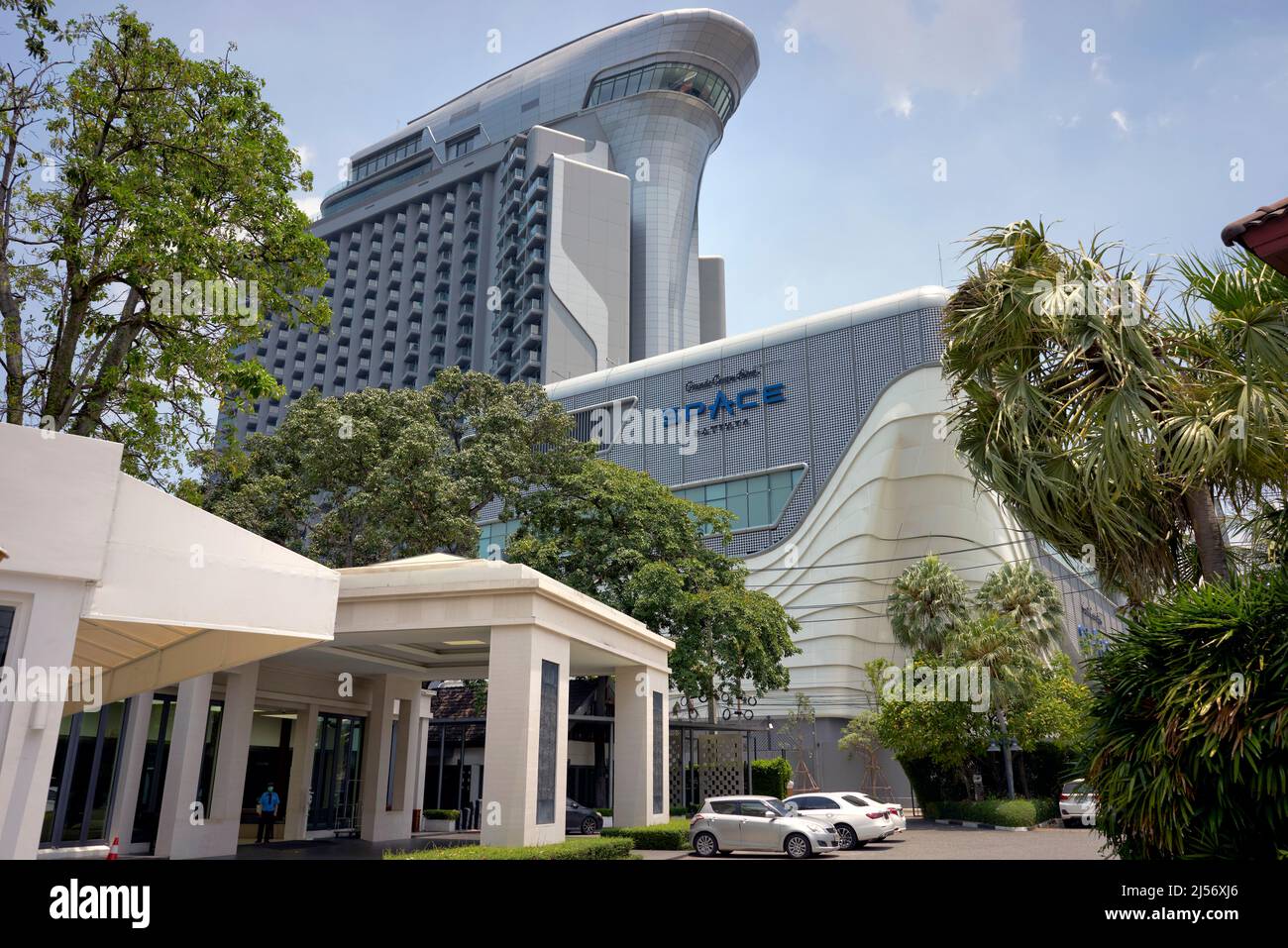 Hotel,Thailand. Space Hotel Pattaya Thailand. Grand Centre Point modern high end hotel and convention centre towering above the skyline Stock Photo