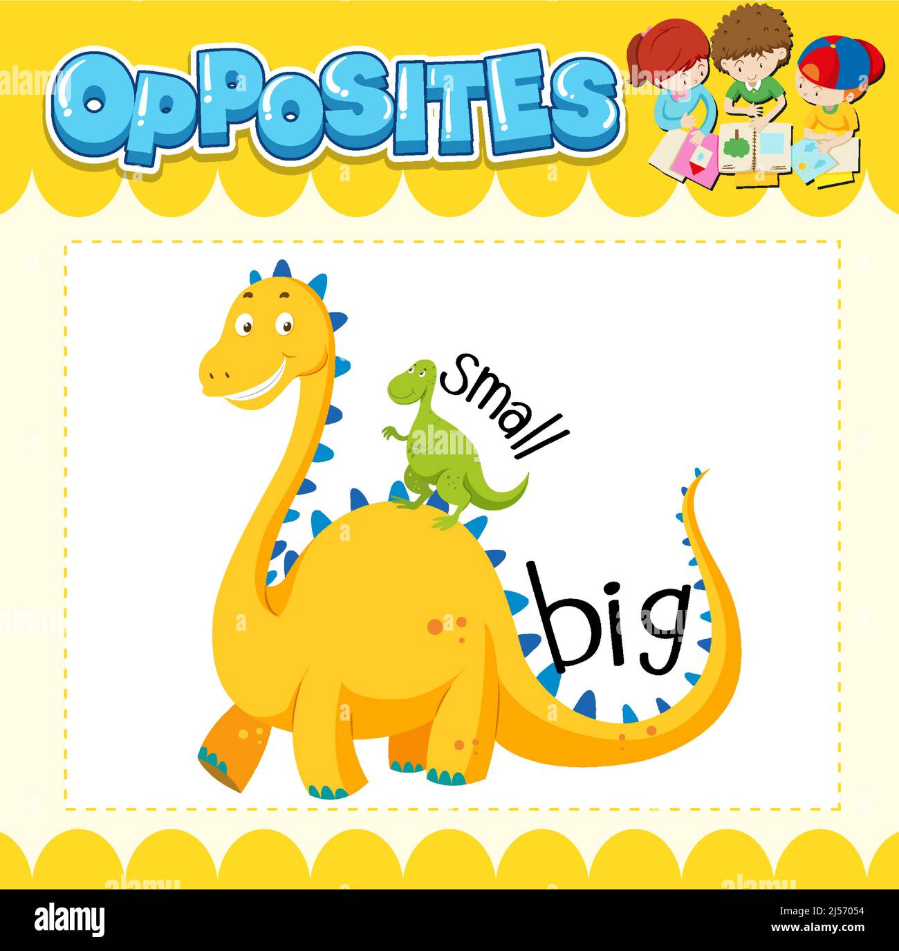 Opposite words for small and big illustration Stock Vector Image & Art ...