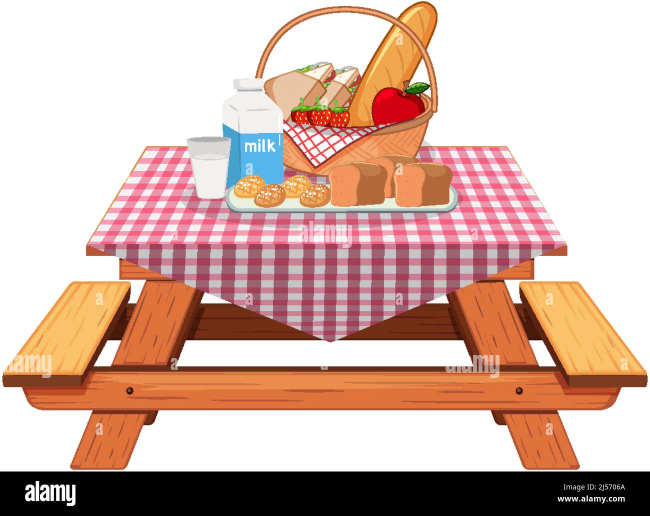 Picnic meal on white back ground illustration Stock Vector Image & Art ...