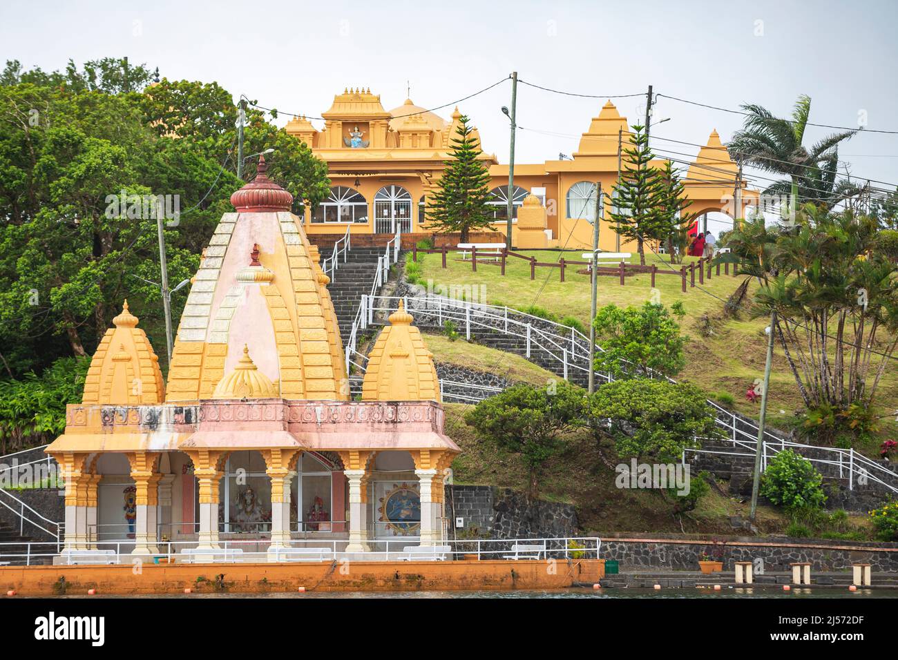 temple at Ganga Talao, Mauritius. Stock Photo