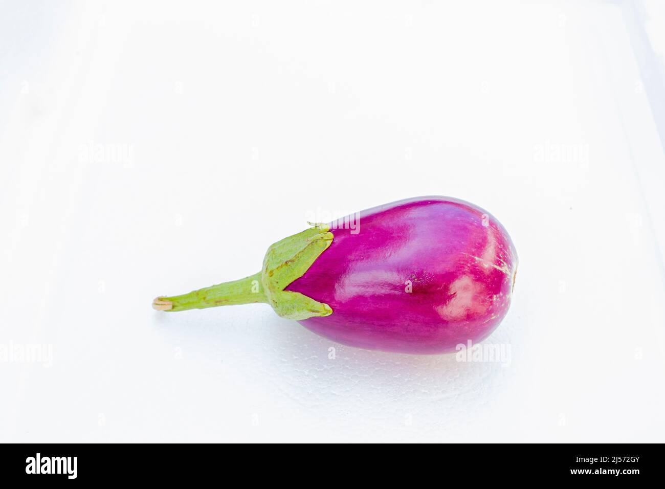 Eggplants On White Background Stock Photo