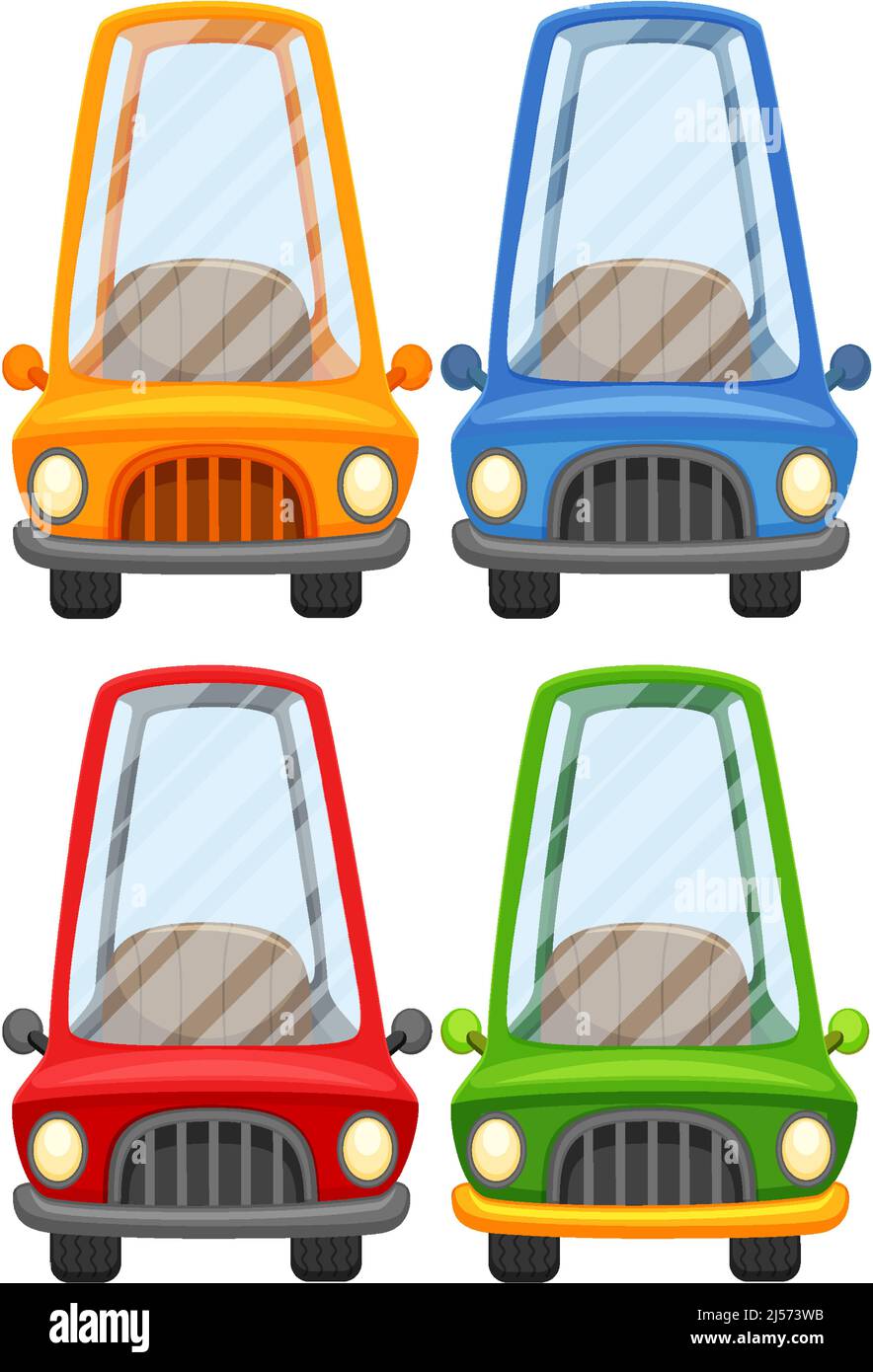 Set of isolated car on white background illustration Stock Vector Image ...