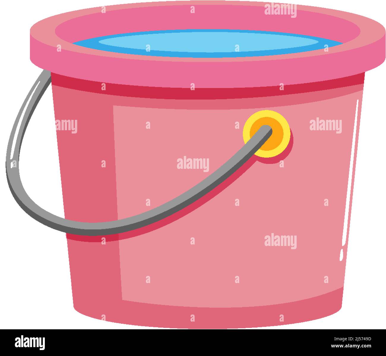 Bucket with water on white background illustration Stock Vector Image
