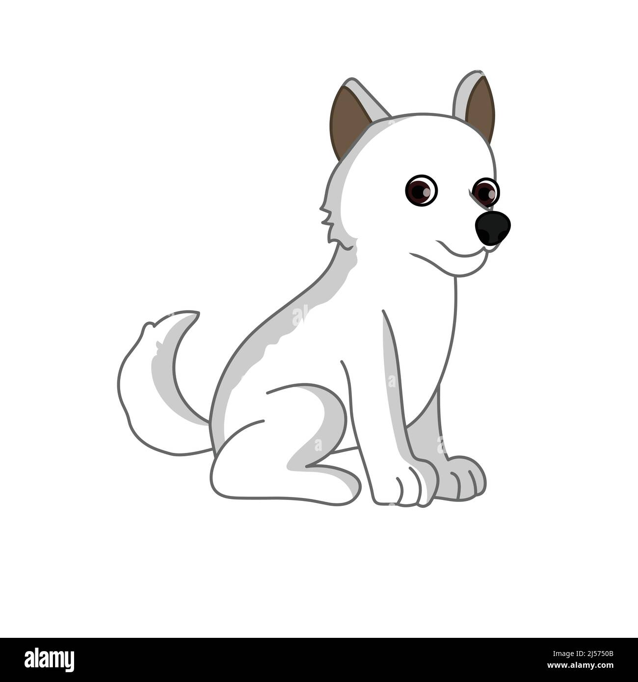 White dog clipart vector illustration Stock Vector