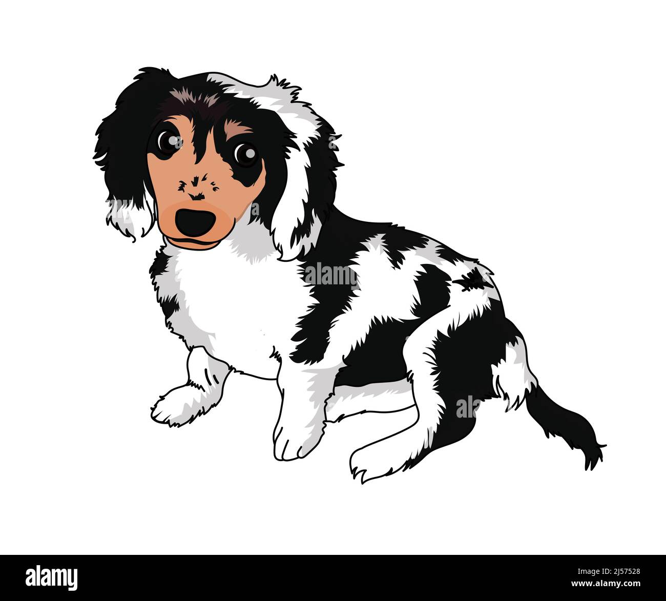 Dog Vector illustration lying on floor on white background Stock Vector ...