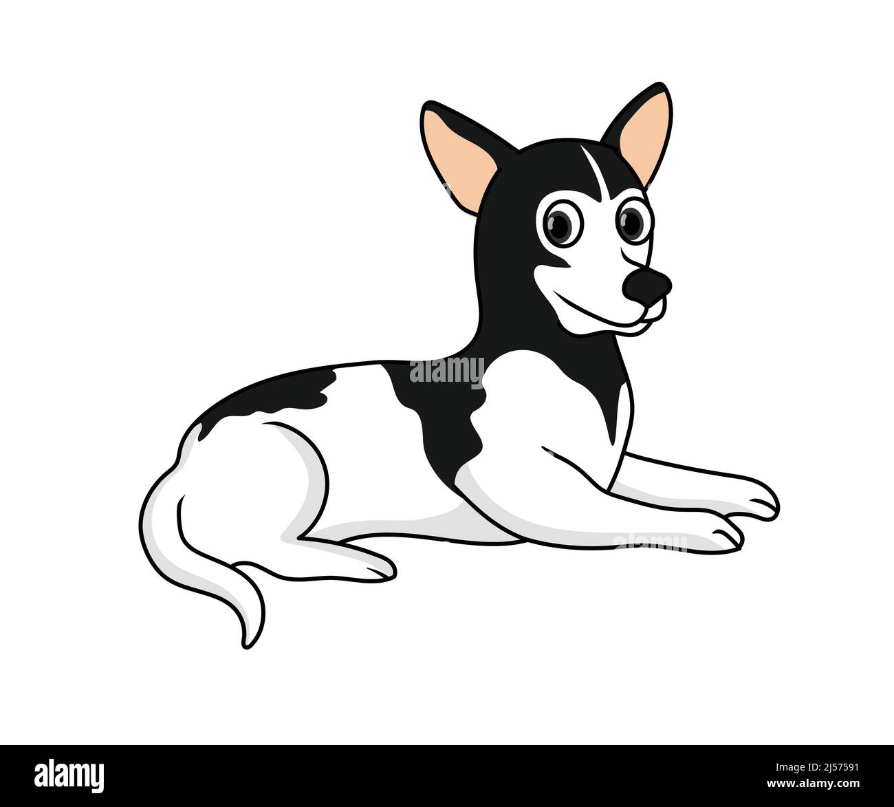 Black and white dog vector illustration Stock Vector