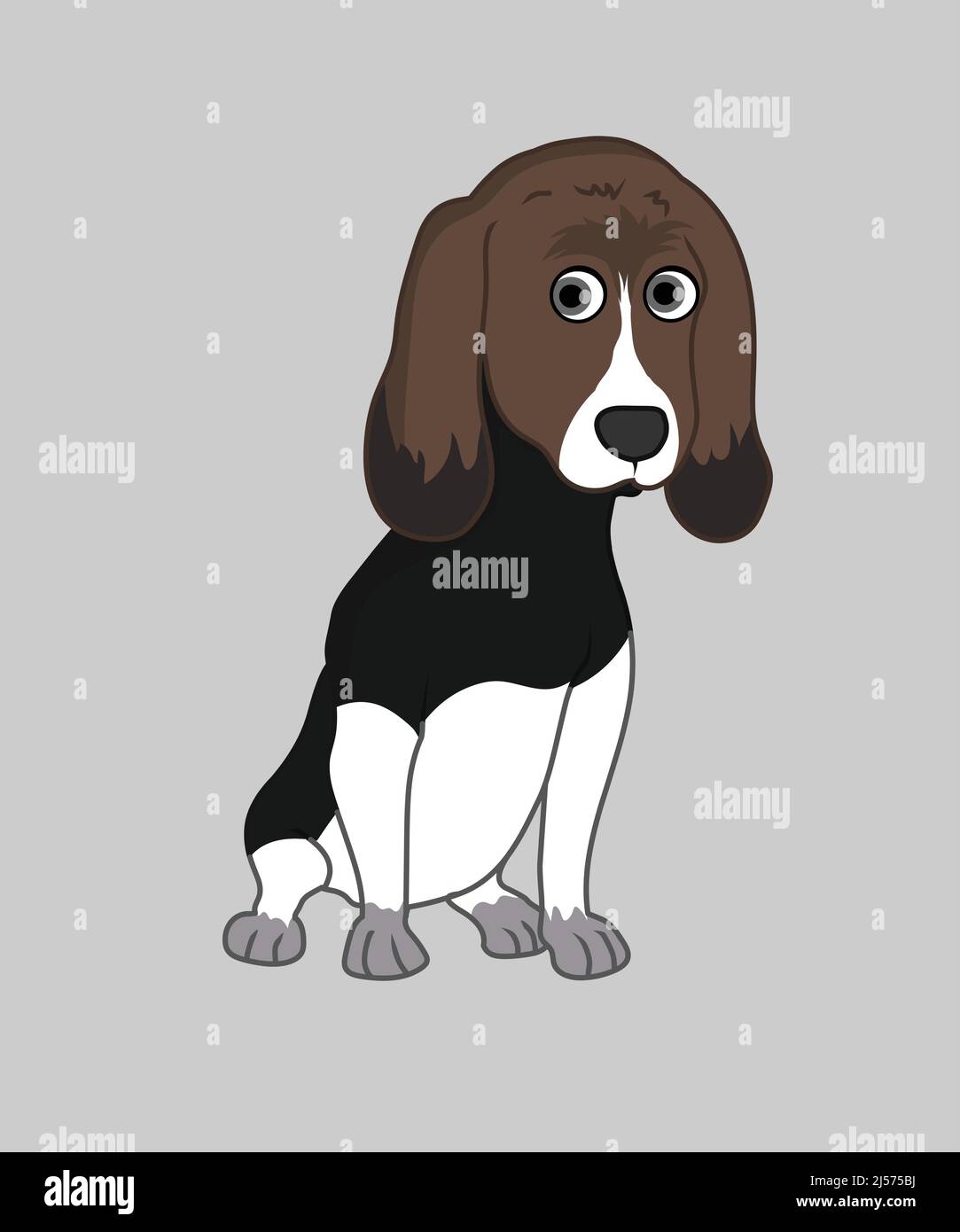 Beagle dog sitting vector illustration Stock Vector